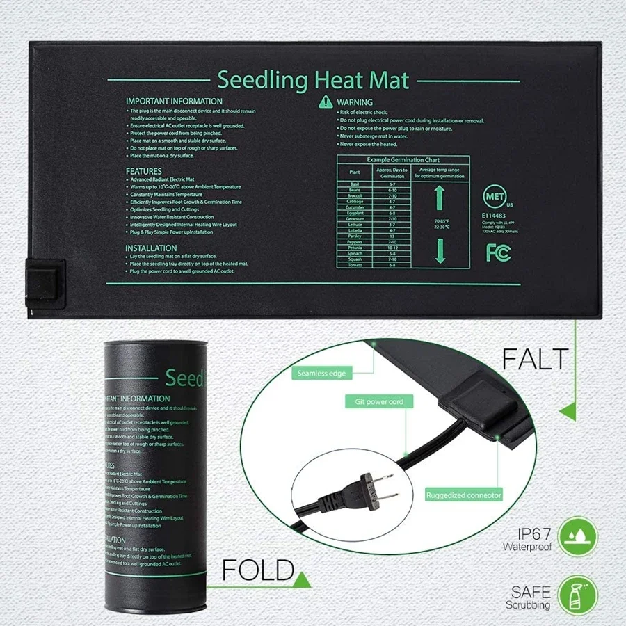 4 dimensioni 220V Spina UE Tap - Heat Mat Seedling recensione e prezzo